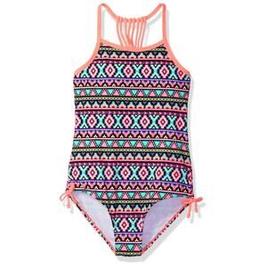 Angel Beach Girls Diamond Tribal Print One Piece Swimsuit Multi Size 14